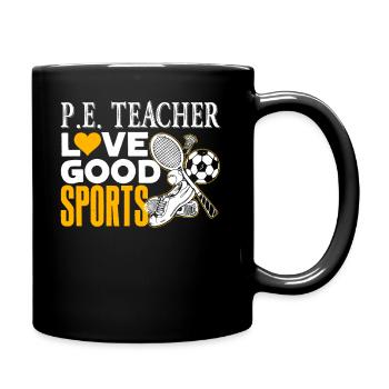 PE Teacher PE Teacher Loves Good Sports - Full Colour Mug - black - Right