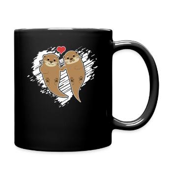 Otter Otters In Love - Full Colour Mug - black - Right