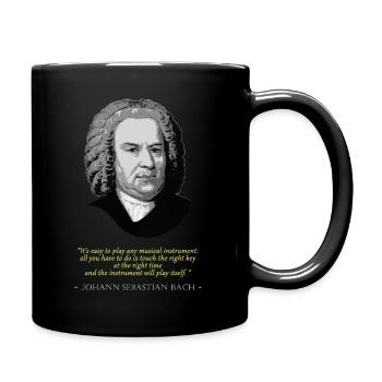 Johann Sebastian Bach Quote - Full Colour Mug - black - Right