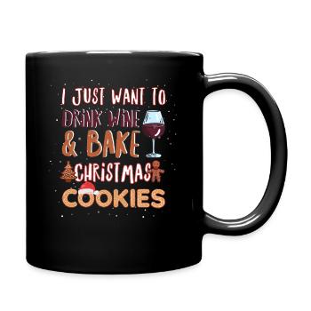 vin de Noël et biscuits cuisson des biscuits - Mug uni - noir - Droite