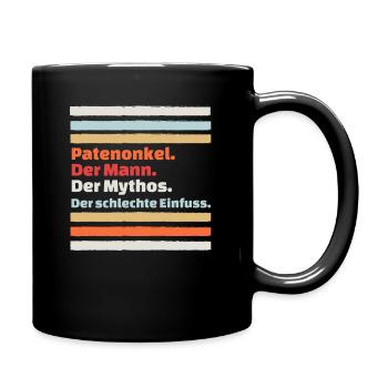 Onkel, Patenonkel und Taufpate Geschenkidee - Tasse einfarbig - Schwarz - Rechts