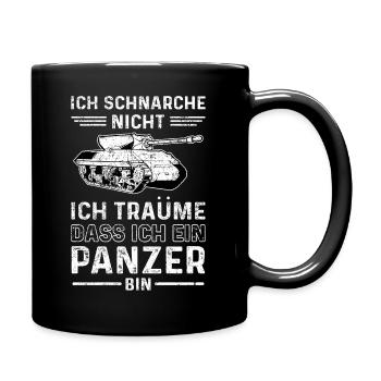 Ich Schnarche Nicht Träume Panzer Panzerfahrer - Tasse einfarbig - Schwarz - Rechts