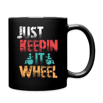 Wheelchair user wheelchair - Full Colour Mug - black - Right