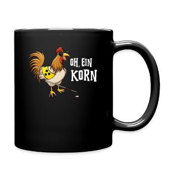 Blindes Huhn findet Korn Internet Meme Nerd Spruch - Tasse einfarbig - Schwarz - Rechts