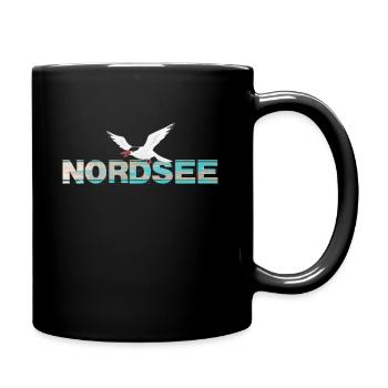 Nordsee Möwe Welle Küste - Tasse einfarbig - Schwarz - Rechts