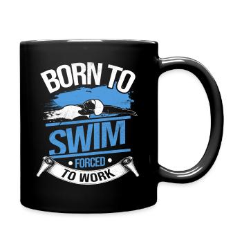 Swimming diving swimming pool outdoor swimming pool water sea - Full Colour Mug - black - Right