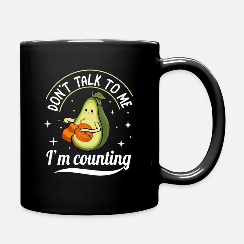 I'm Counting Knitting Mother Avocado Knit Knitter - Tasse einfarbig - Schwarz