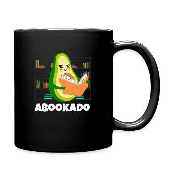 Reading Avocado Book School Librarian Bookworm - Full Colour Mug - black - Right