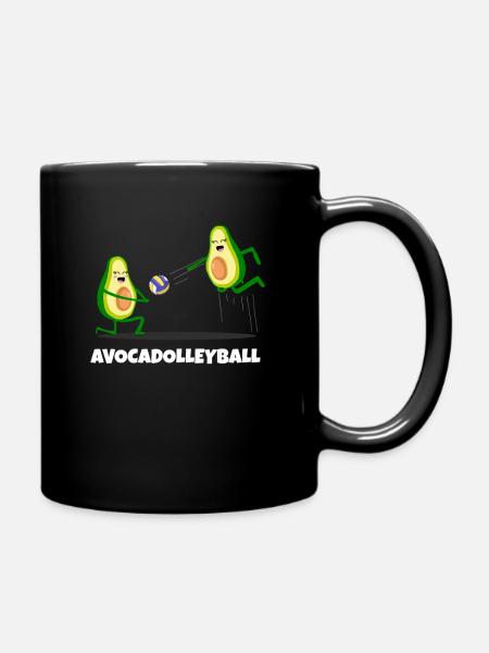 Volleyball Cute Avocado Volleyball Player Mother - Tasse einfarbig - Schwarz