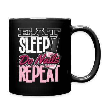 Mangez dormir, répétez les ongles - Mug uni - noir - Droite