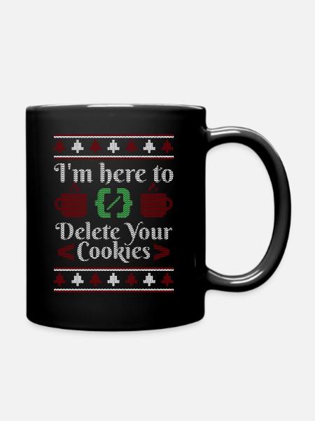 Programmierer Ugly Christmas Cookies Löschen - Tasse einfarbig - Schwarz