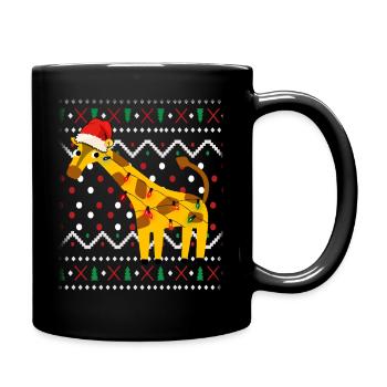 Giraffe Ugly Christmas - Full Colour Mug - black - Right