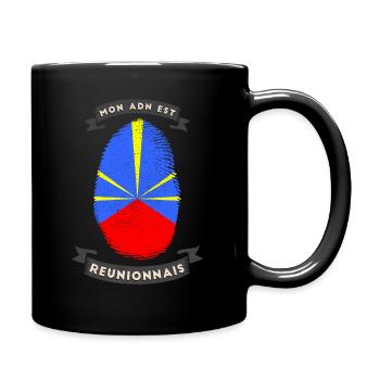 Mon ADN Est Réunionnais - Ile de La Réunion 974 - Mug uni - noir - Droite