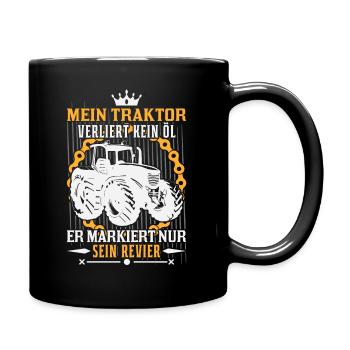 Mein Traktor verliert kein Öl Traktorfahrer Bauer - Tasse einfarbig - Schwarz - Rechts