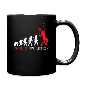 Tennisspieler Evolution Tennis Geschenk Tennisfan - Tasse einfarbig - Schwarz - Rechts