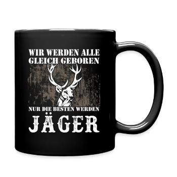 Nur Die Besten Werden Jäger - Tasse einfarbig - Schwarz - Rechts