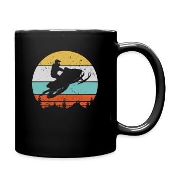 Snowmobile Retro Clothing Snow Snowmobiling Winter - Full Colour Mug - black - Right