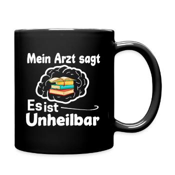 Buch - Tasse einfarbig - Schwarz - Rechts
