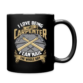 Zimmermann Carpenter Nägel Meister Holz Arbeit - Tasse einfarbig - Schwarz - Rechts