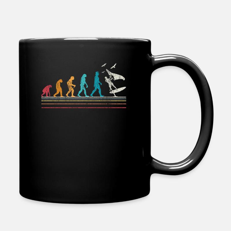 Wing Foiling Evolution Für Surfer I Retro Vintage - Tasse einfarbig - Schwarz