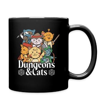 RPG Dungeons und Katzen Lustiges Rollenspiel - Tasse einfarbig - Schwarz - Rechts