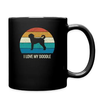 Cadeau rétro Labradoodle J'aime mon Doodle - Mug uni - noir - Droite