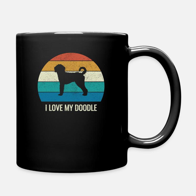 Retro Labradoodle Geschenk Ich liebe mein Doodle - Tasse einfarbig - Schwarz