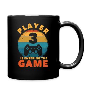 Player 3 Enters The Game - Full Colour Mug - black - Right