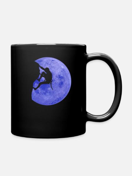 Kletterer Mond Klettern Bouldern Boulder - Tasse einfarbig - Schwarz