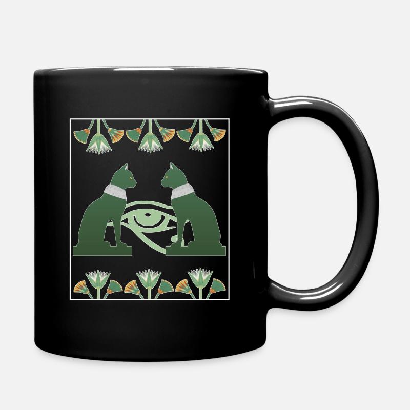 Déesse du chat Bastet et Horus Eye, Art Egypte - Mug uni - noir