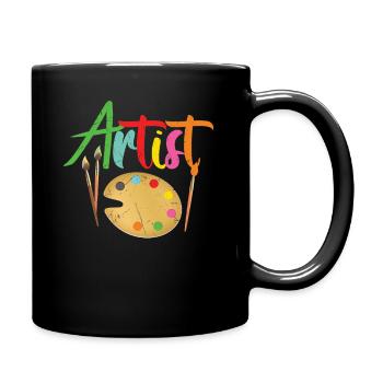 Artist Color Palette Brushes Colorful - Full Colour Mug - black - Right