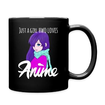 Just A Girl Who Loves Anime Gifts for Teen Girls - Full Colour Mug - black - Right