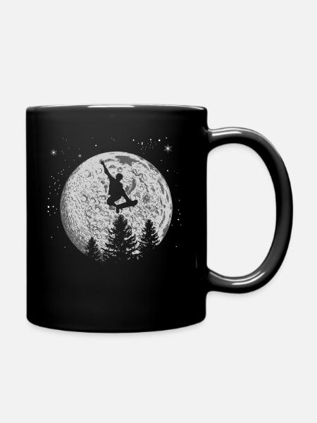 Skater Skateboard Stunt Moon Skater cadeau - Mug uni - noir
