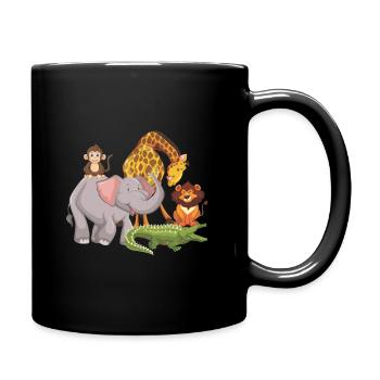 Cute safari African zoo animal lover - Full Colour Mug - black - Right