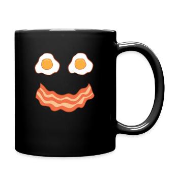 Egg And Bacon Egg And Bacon Face Brunch Breakfast - Full Colour Mug - black - Right