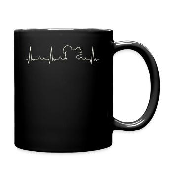 Squirrel EKG Heart Beat - Full Colour Mug - black - Right