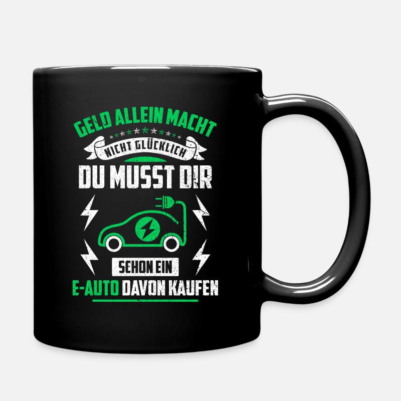 E-Auto Elektroauto - Tasse einfarbig - Schwarz