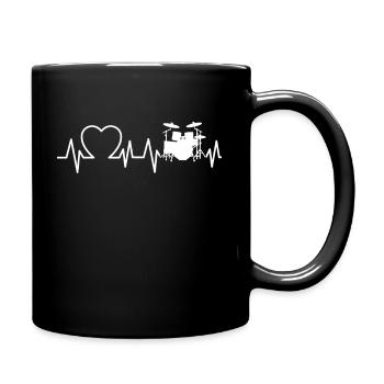Schlagzeug Drumsticks Band Trommel Musik Geschenk - Tasse einfarbig - Schwarz - Rechts