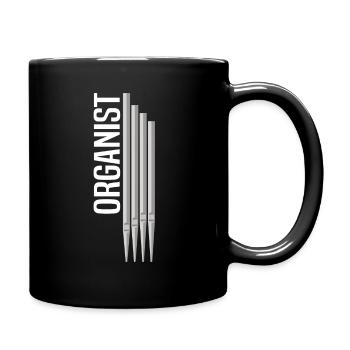Orgel Organist Orgelspieler Pfeifenorgel Geschenk - Tasse einfarbig - Schwarz - Rechts