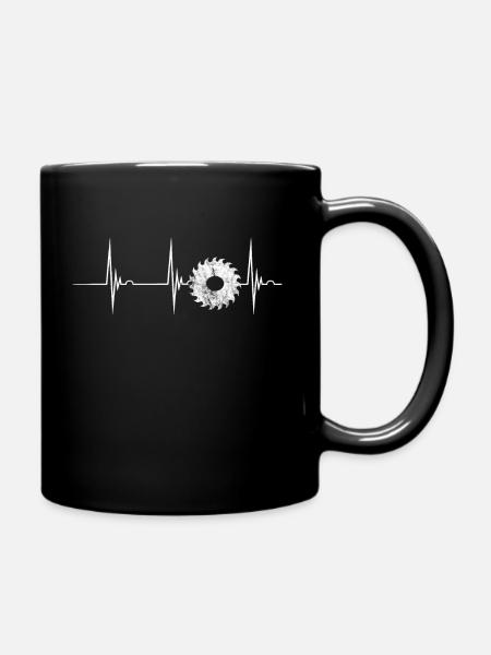 Carpenter carpenter saw blade heartbeat EKG pulse - Full Colour Mug - black