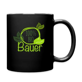 Bio Bauer Hobby Bauer Gemüse Selbstversorger Vegan - Tasse einfarbig - Schwarz - Rechts