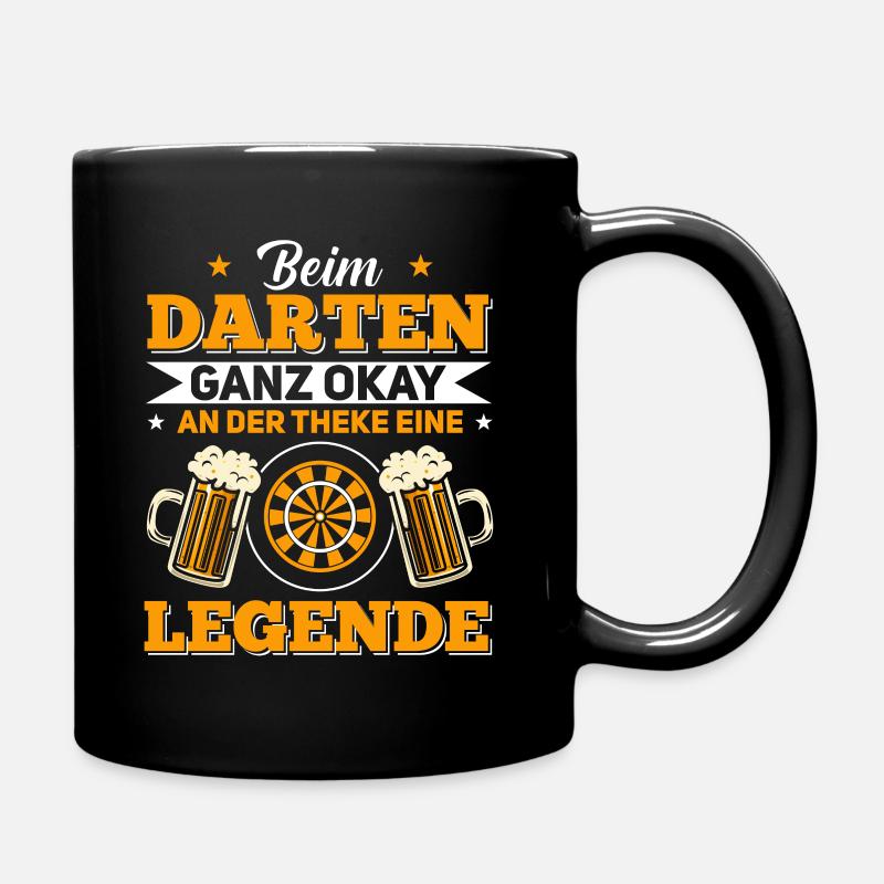 Dartspieler Design Darts Liebe Geschenk - Tasse einfarbig - Schwarz