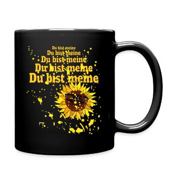 Du bist meine Sonnenblume - Tasse einfarbig - Schwarz - Rechts