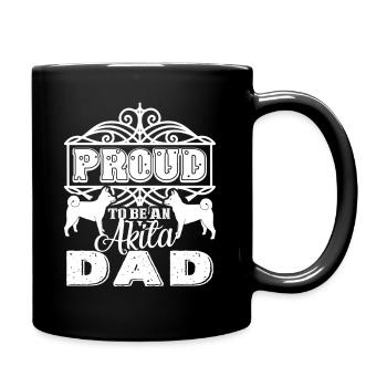 Stolz darauf, ein Akita-Vater zu sein - Tasse einfarbig - Schwarz - Rechts