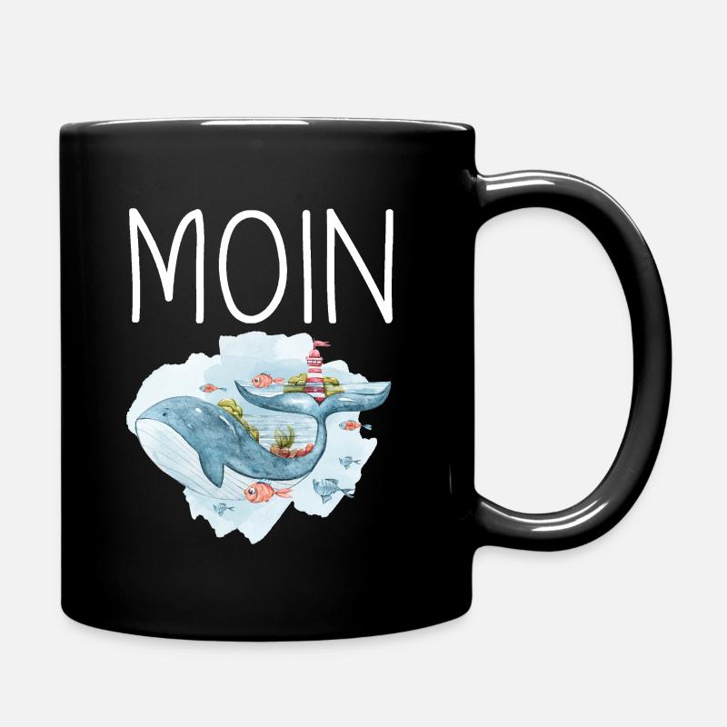 moin Wal Spruch Küste Nordsee Ostsee - Tasse einfarbig - Schwarz