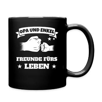 Opa Enkel Partnerlook Geschenk - Tasse einfarbig - Schwarz - Rechts