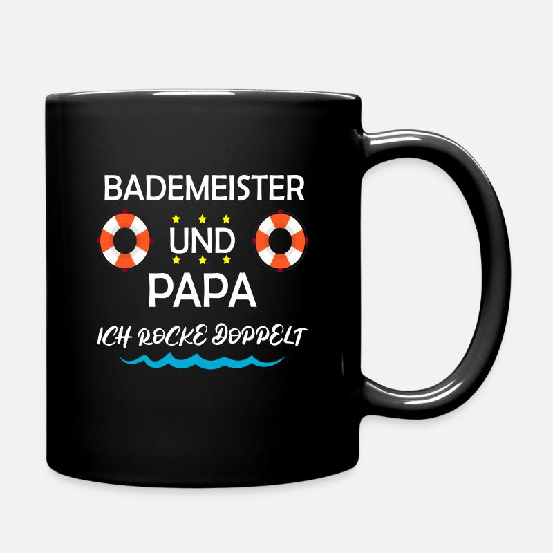 Bademeister Papa Vater Rettungsschwimmer Geschenk - Tasse einfarbig - Schwarz