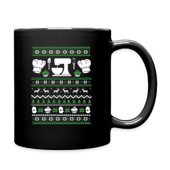 Ugly Christmas Backen Kochen Weihnachten - Tasse einfarbig - Schwarz - Rechts