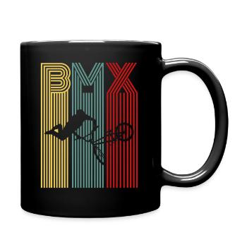 BMX Stunt Retro Freestyle Fahrer Geschenk - Tasse einfarbig - Schwarz - Rechts
