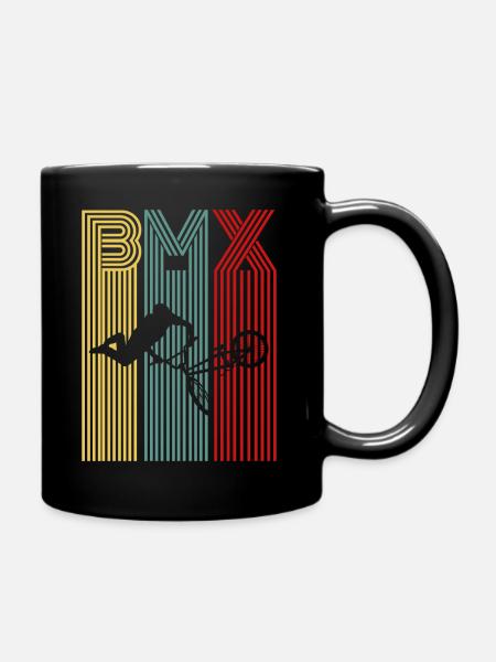 BMX stunt retro freestyle rider gift - Full Colour Mug - black